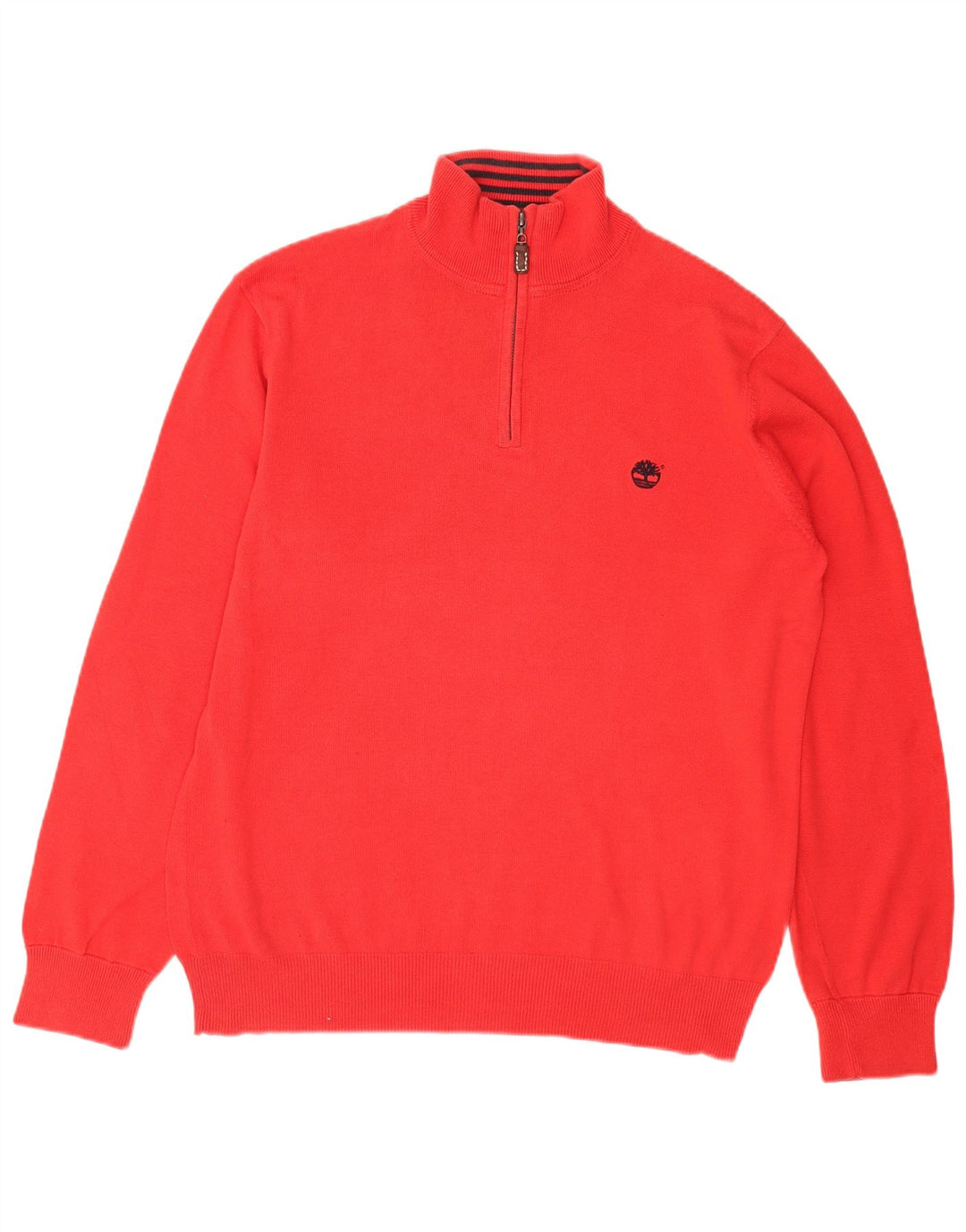 Timberland Earthkeepers - Jersey de corte regular con cuello y cremallera para hombre, talla grande, color rojo