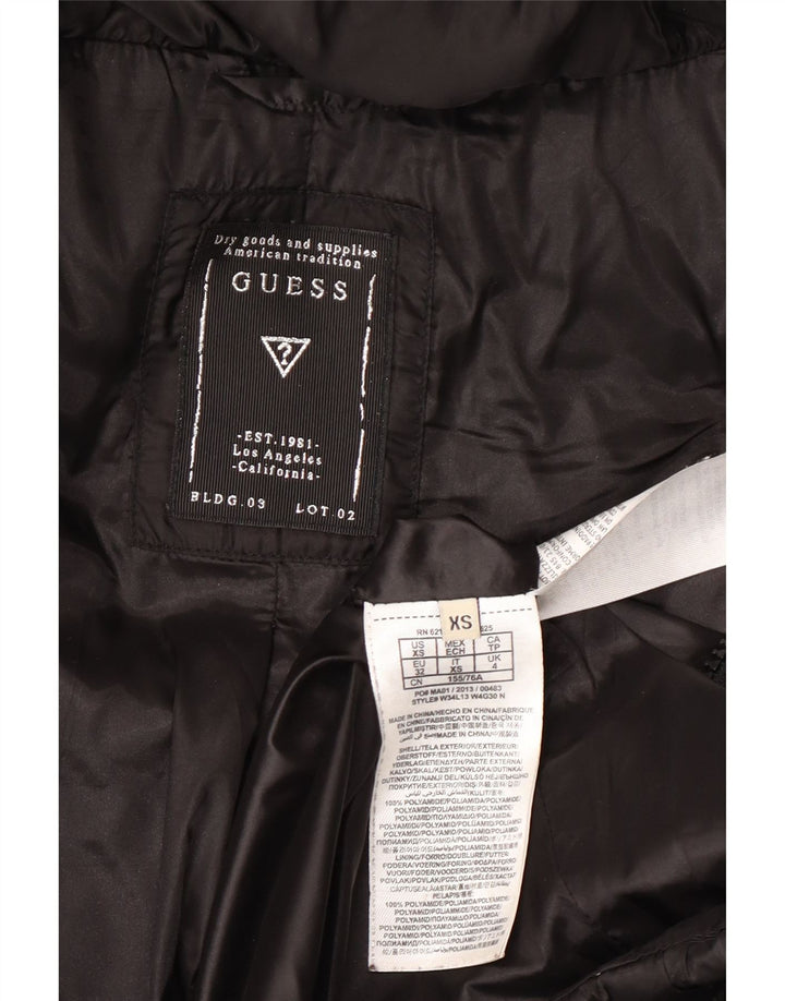 Guess Abrigo acolchado extragrande para mujer UK 4 XS Poliamida negra