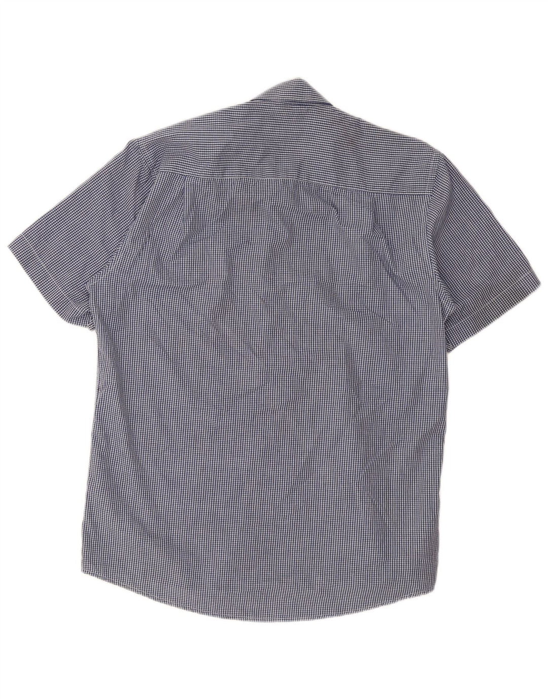 Pierre Cardin Camisa de manga corta para hombre Poliéster a cuadros azul grande