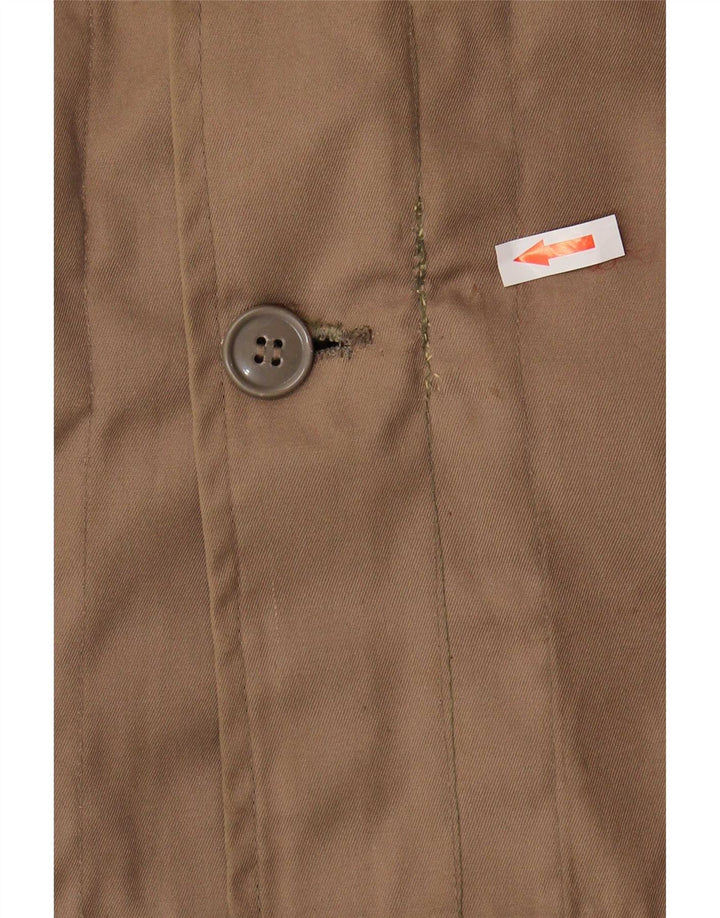 Vintage hombres con capucha Sherpa Parka chaqueta IT 54 2XL poliéster marrón