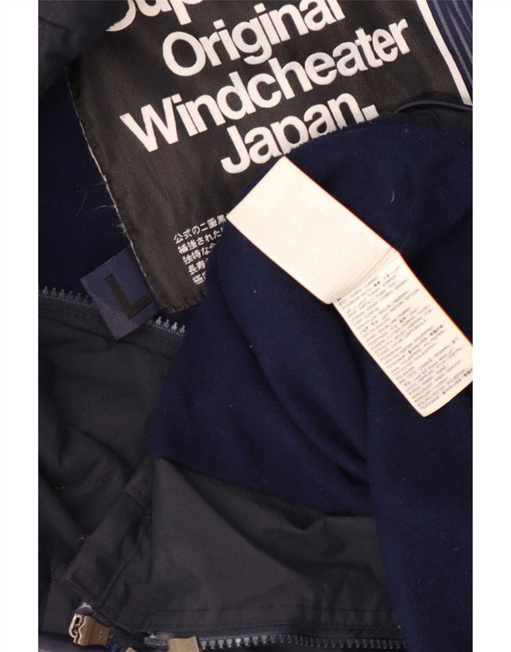 Superdry Chaqueta cortavientos Windcheater para hombre, talla 40, nailon azul marino grande