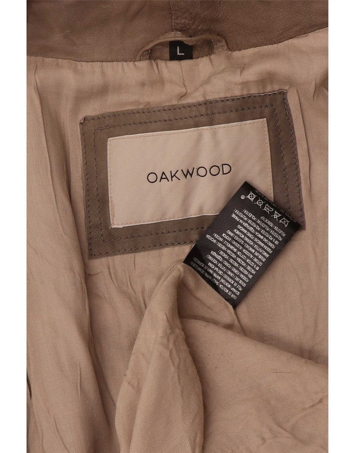 Oakwood Chaqueta de cuero para mujer UK 44 Grande Gris