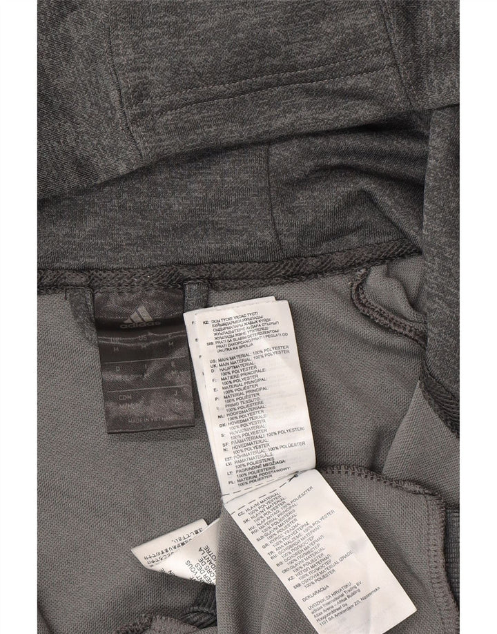 ADIDAS Mens Zip Hoodie Sweater Medium Grey Colourblock Polyester