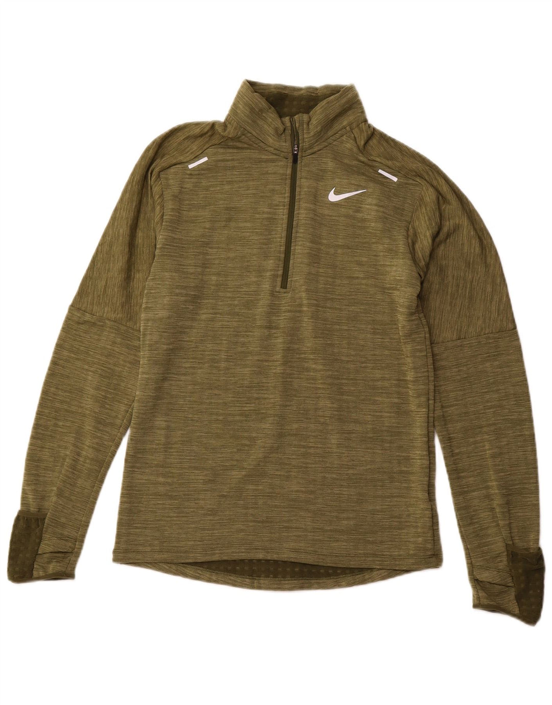NIKE Chándal Therma-Fit con cremallera y cuello para hombre, talla pequeña, color caqui