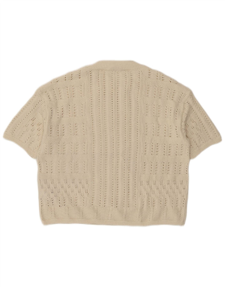 Marks & Spencer Suéter de cuello redondo transparente para mujer UK 44 Medium Be
