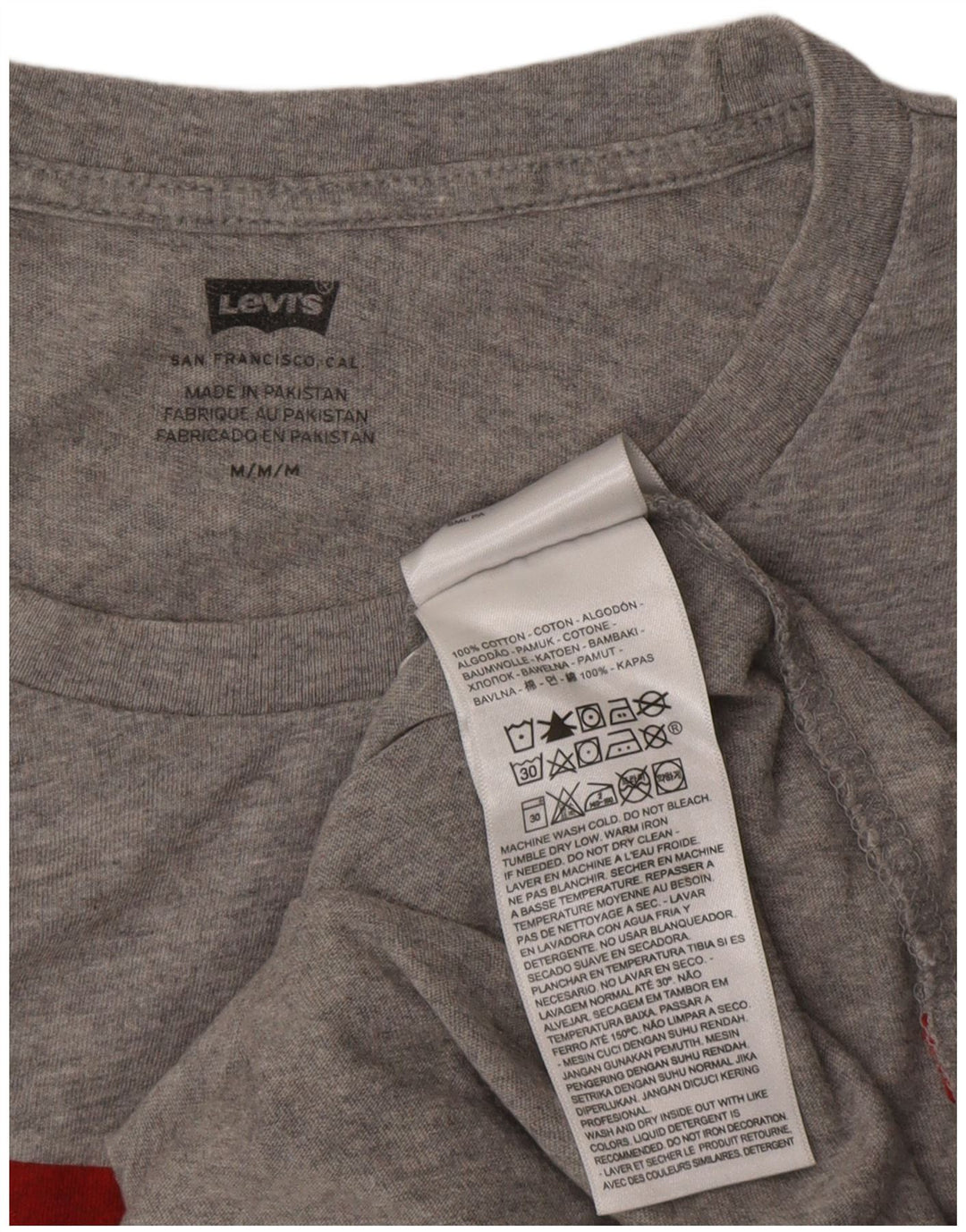 Levi's Camiseta gráfica para hombre Top de algodón moteado en gris medio