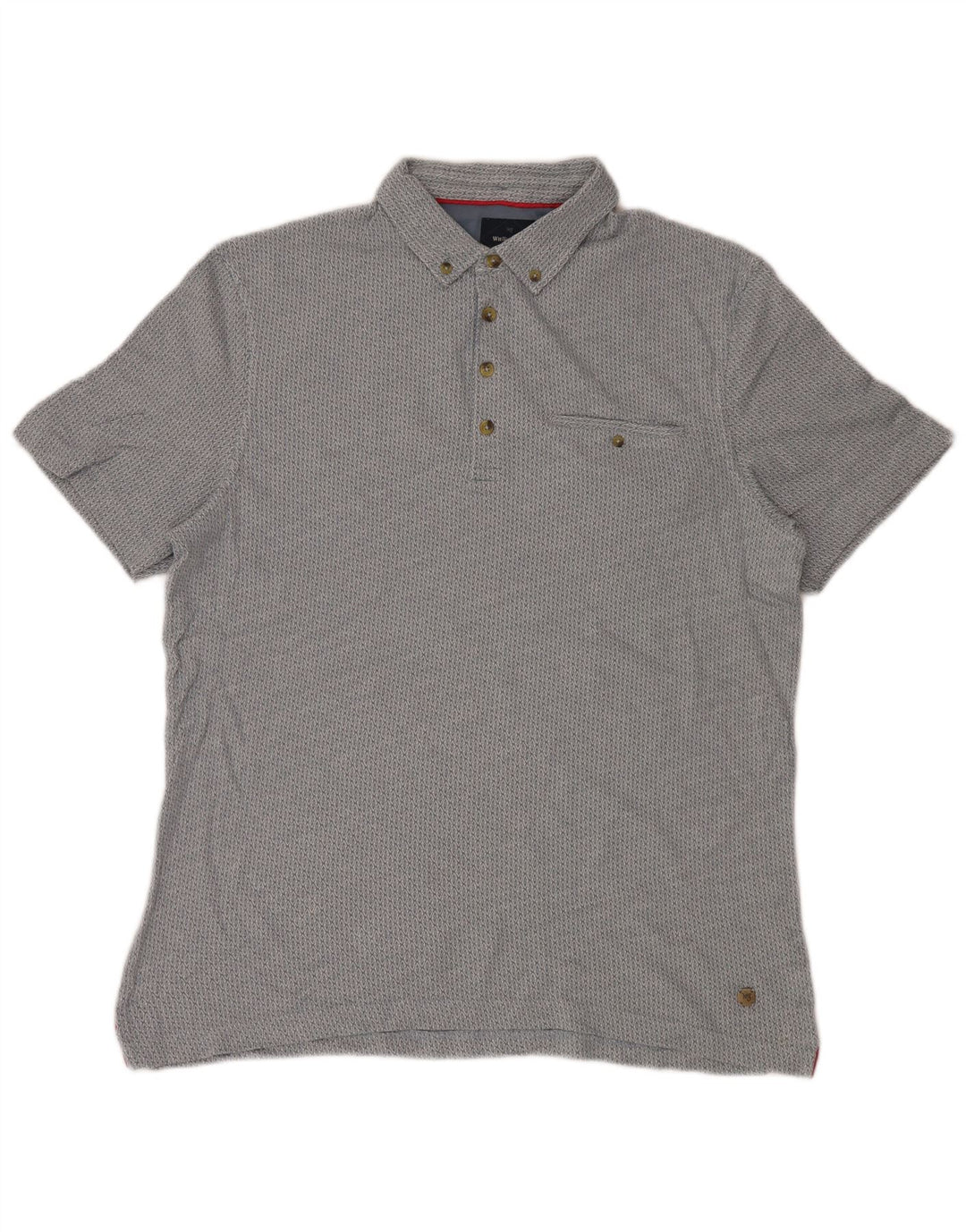 Polo de hombre de White Stuff en algodón Ikat azul grande