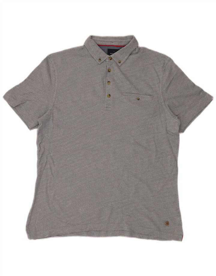 Polo de hombre de White Stuff en algodón Ikat azul grande