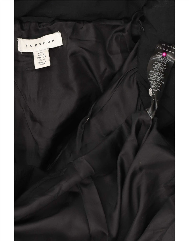 Topshop Chaqueta acolchada extragrande con capucha para mujer UK 8 Small Poliéster negro