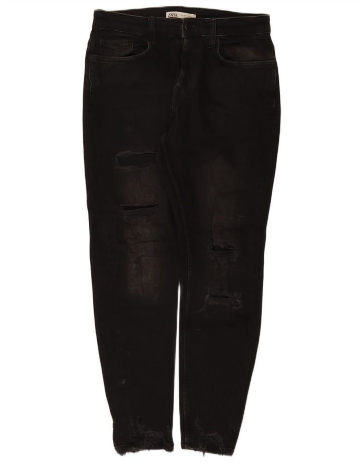 Zara Jeans ajustados desgastados para hombre EU 40 Medium W31 L28 Algodón negro