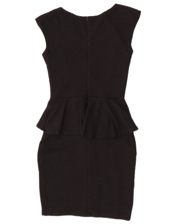 Lipsy Vestido Peplum para Mujer UK 8 Small Poliéster Negro