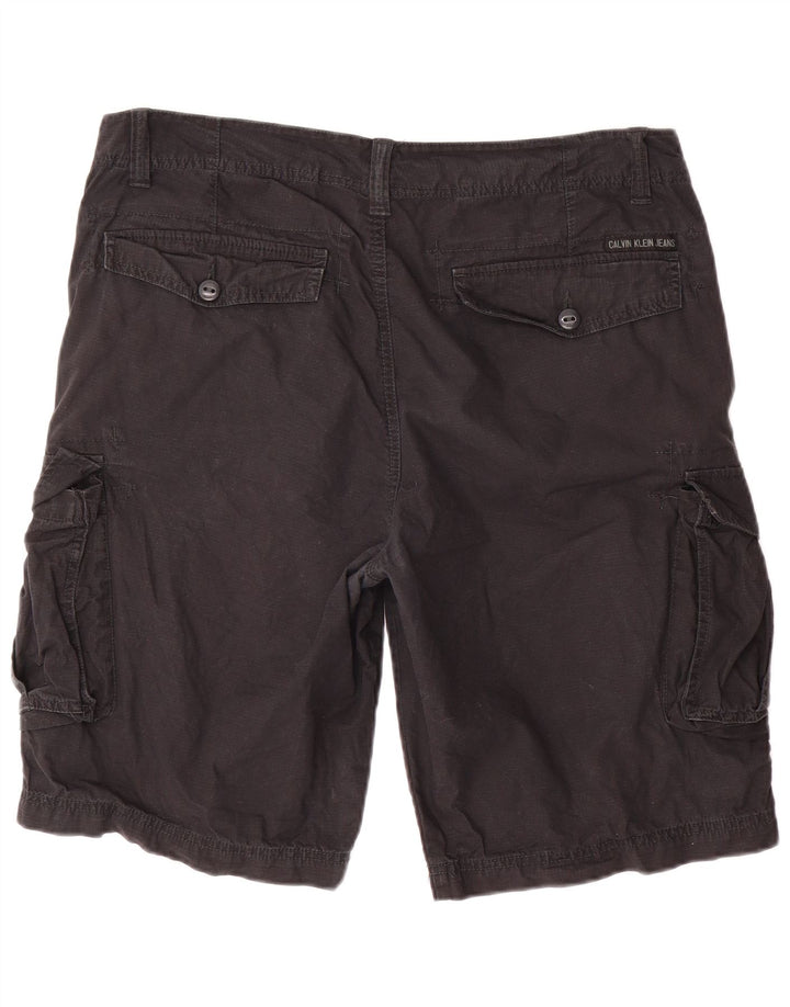CALVIN KLEIN Shorts cargo para hombre W36 Grande Algodón negro