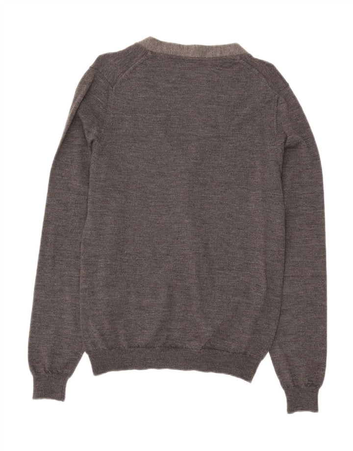 Zara Hombre Cárdigan Sueter Grande Lana Gris