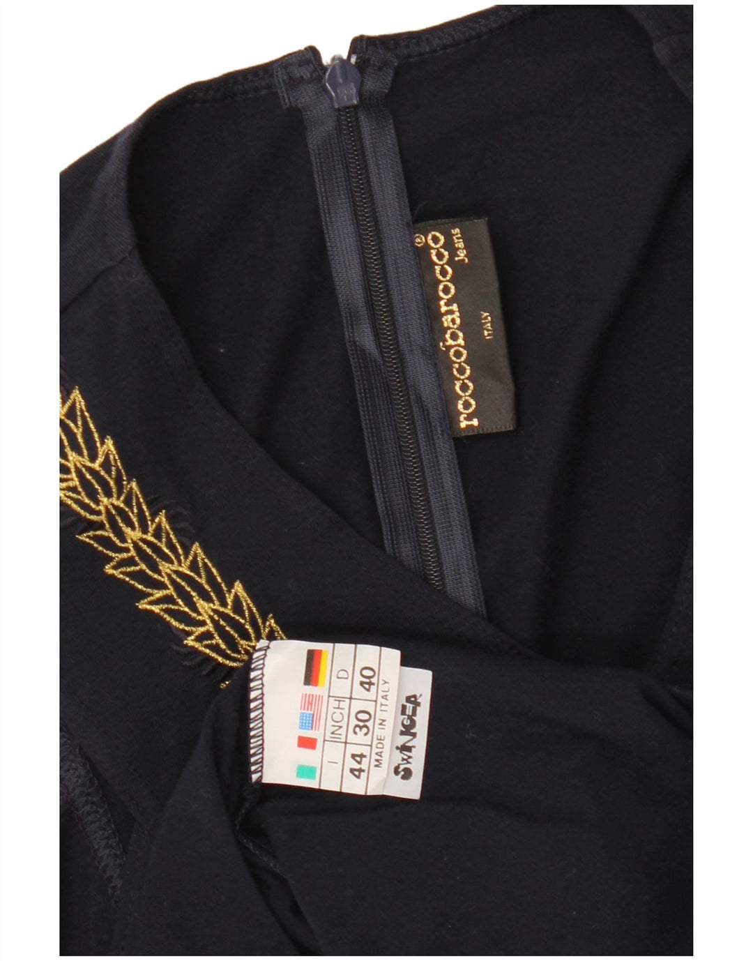 ROCCOBAROCCO Blusa sin mangas para mujer IT 44 Medio Azul marino Floral