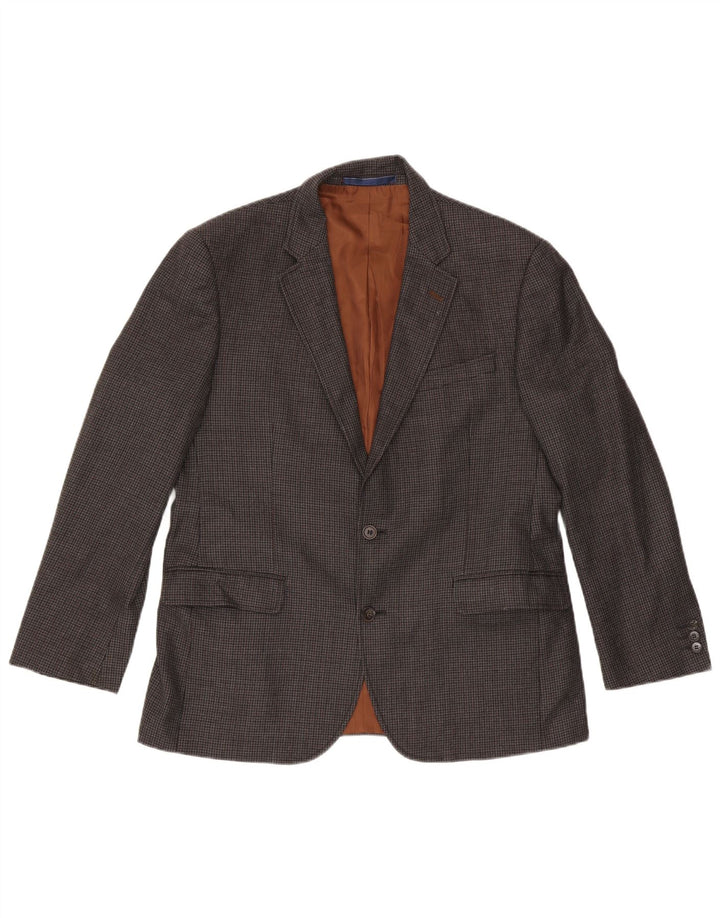 Marks & Spencer Chaqueta tipo blazer de 2 botones para hombre Reino Unido 42 Lana a cuadros gris grande