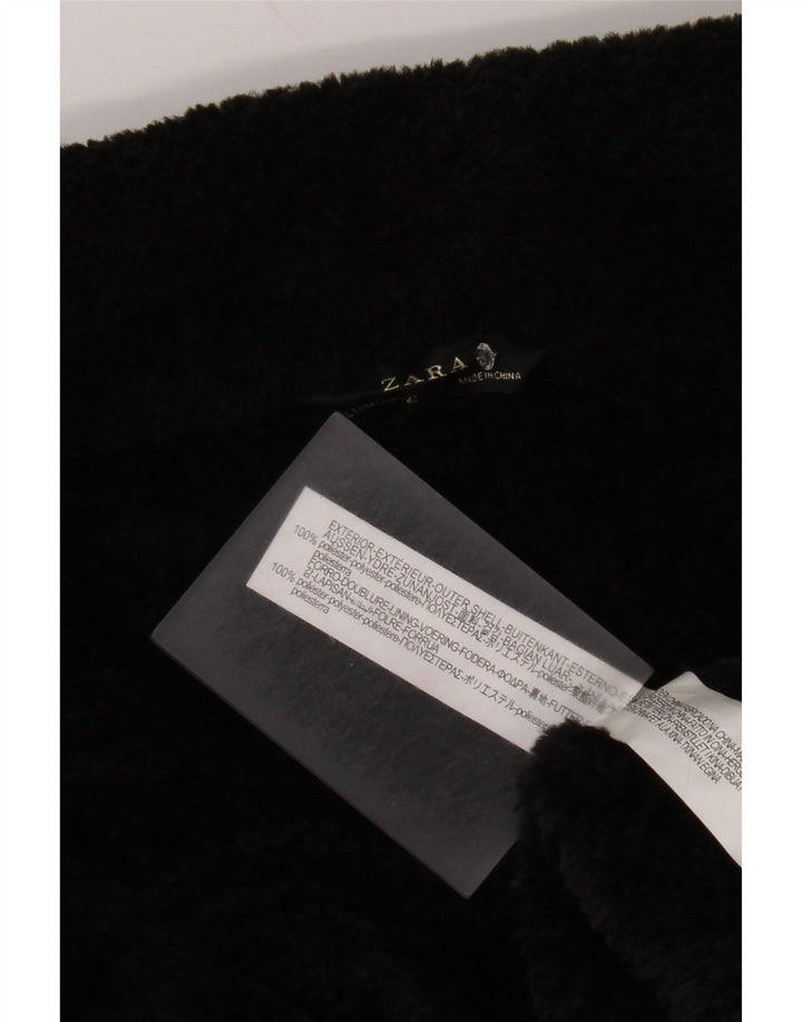Zara Mens Sherpa Jacket UK 40 Grande Poliéster Negro