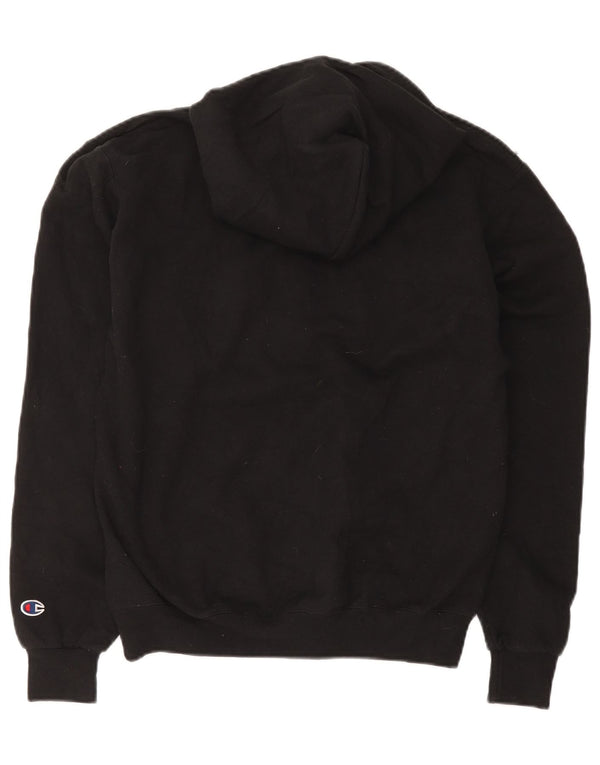 Champion Sudadera con capucha gráfica de gran tamaño para mujer UK 10 Small Black Cotton