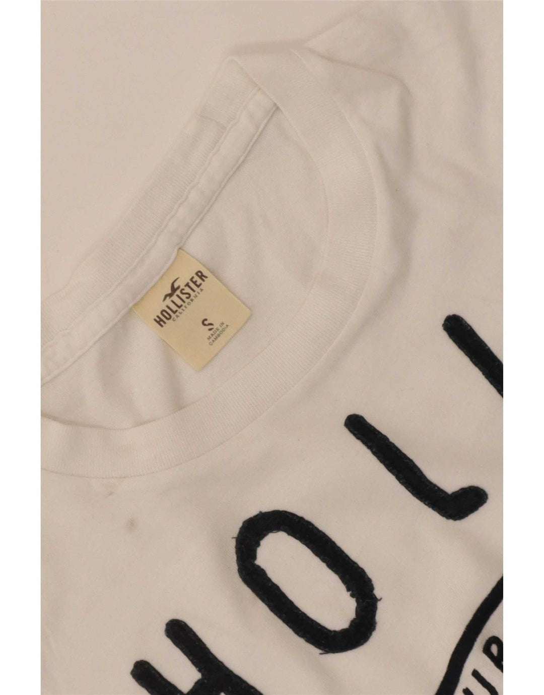 Hollister Hombre Camiseta Gráfica Top Small Blanco