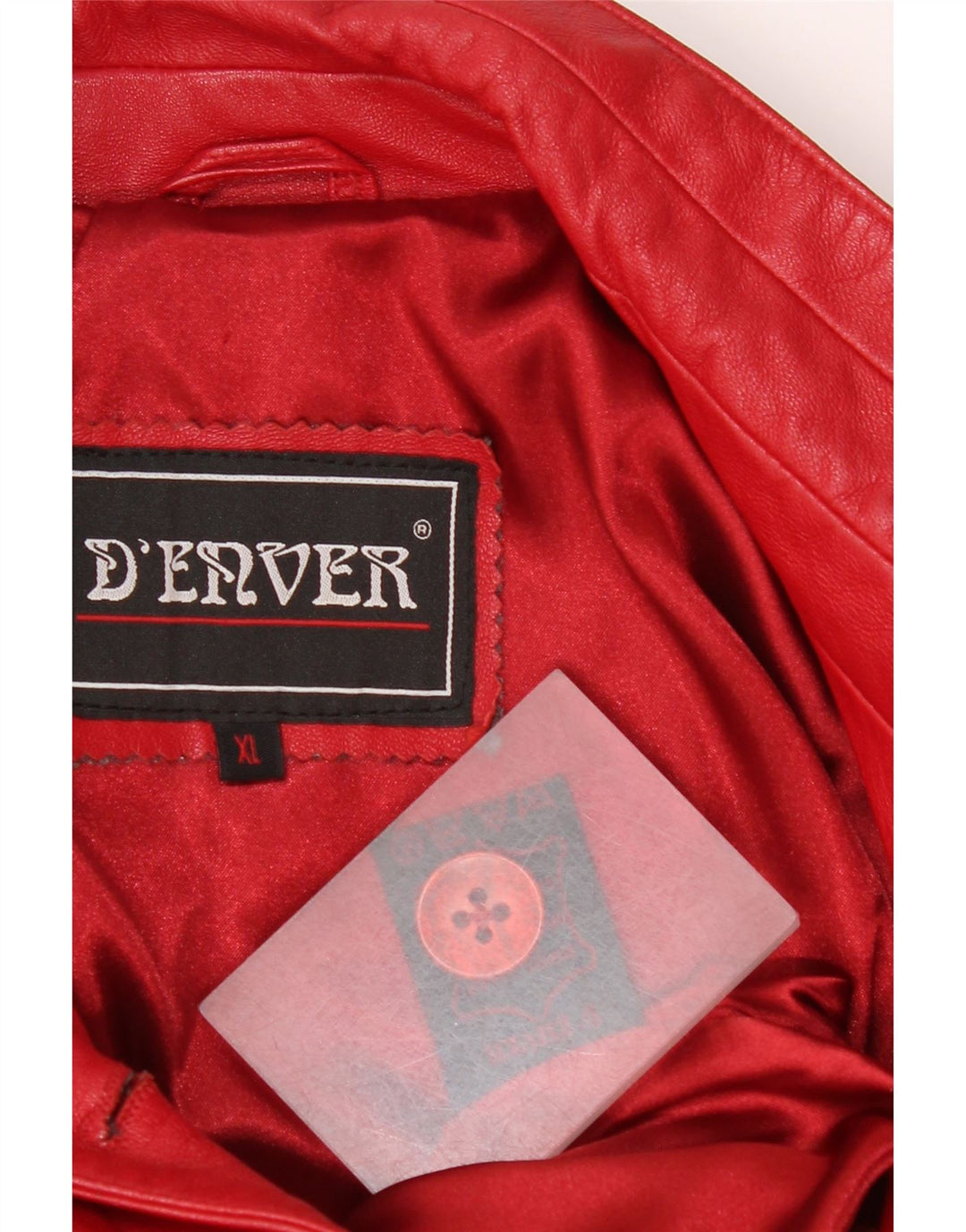 D'Enver Abrigo de cuero para mujer UK 40 XL Cuero rojo