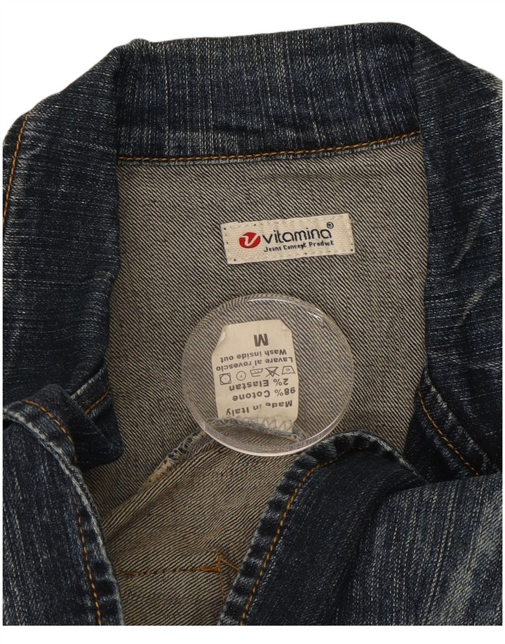 Vitamina Chaqueta tipo blazer vaquera con 1 botón para mujer UK 44 Algodón azul medio