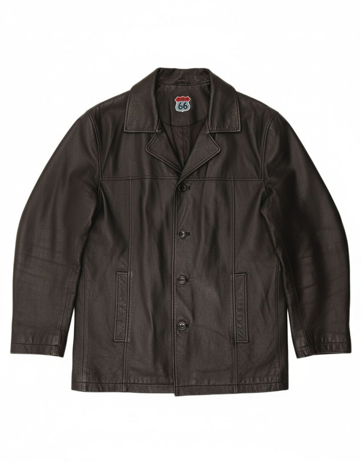 ROUTE 66 Mens Leather Jacket UK 38 Medium Black Leather