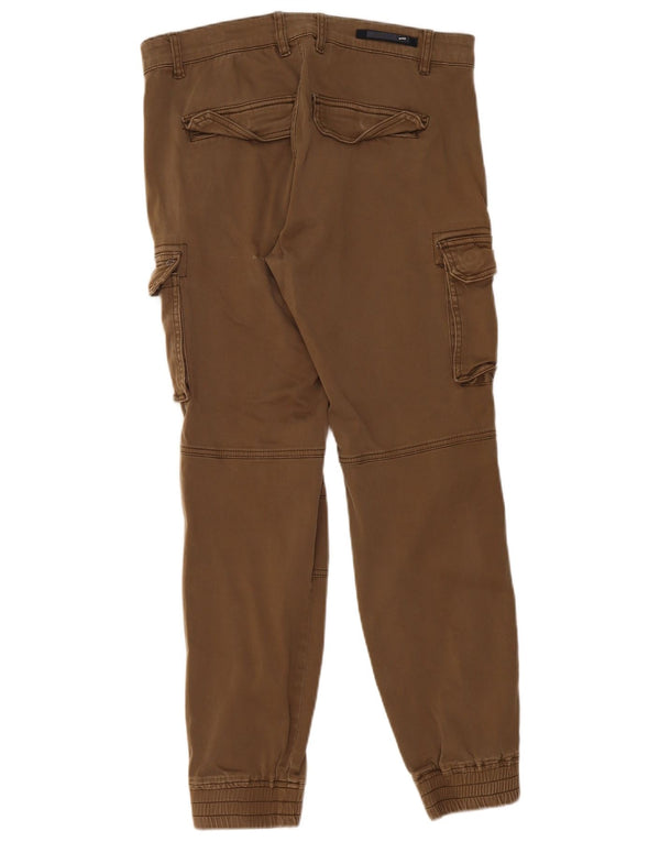 Gas Mens Joggers Cargo Pantalones Grande W34 L29 Beige