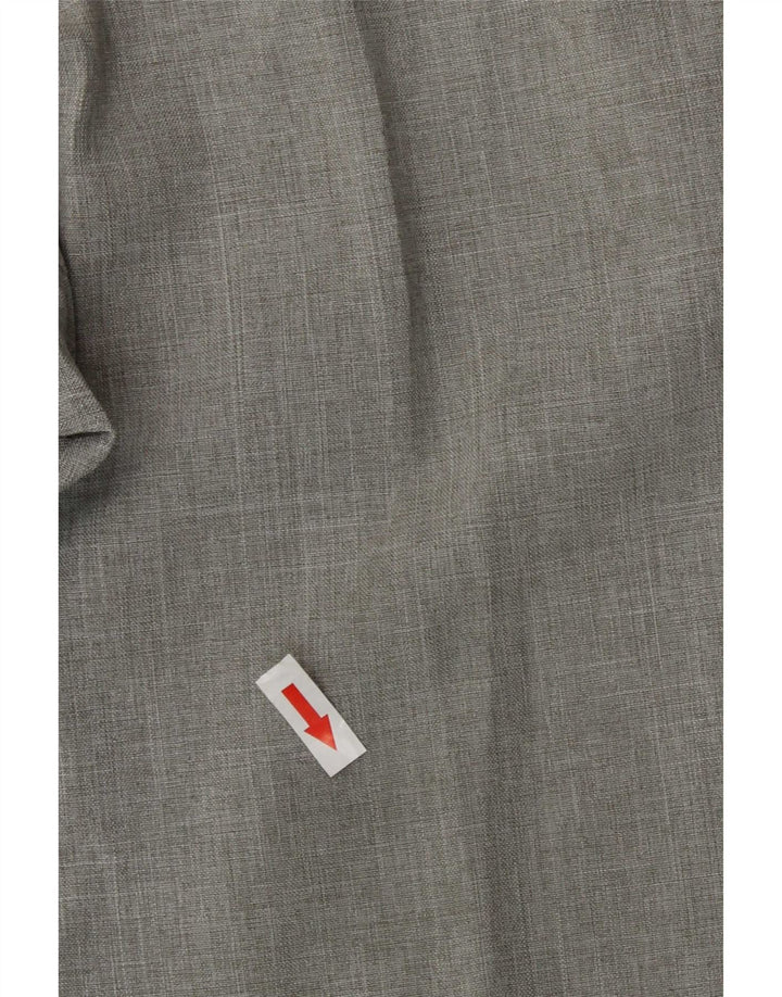 Marks & Spencer Pantalón de traje con pinzas para hombre W32 L29 Poliéster gris