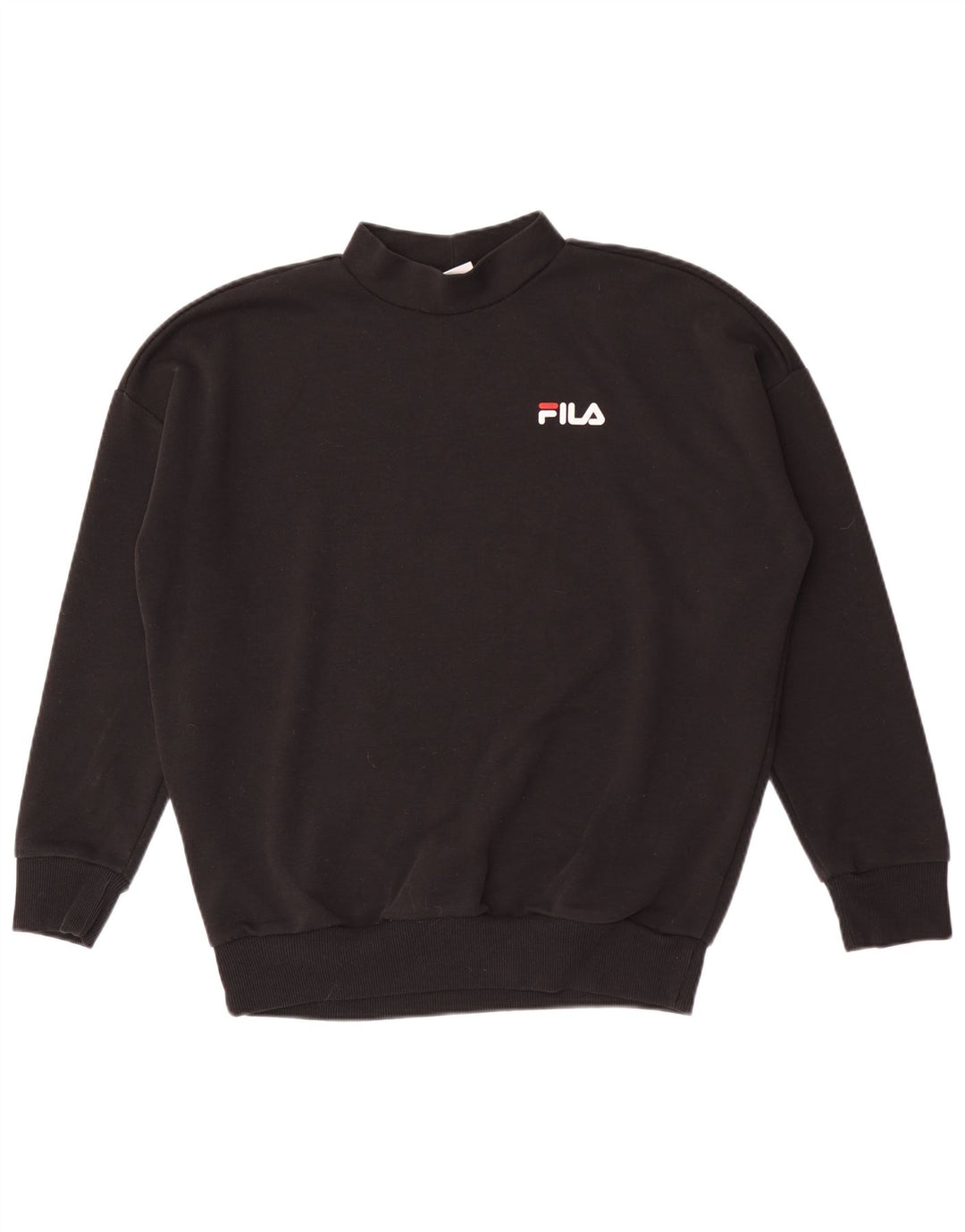 Fila Hombre Loose Fit Sudadera Jumper Pequeño Poliéster Negro