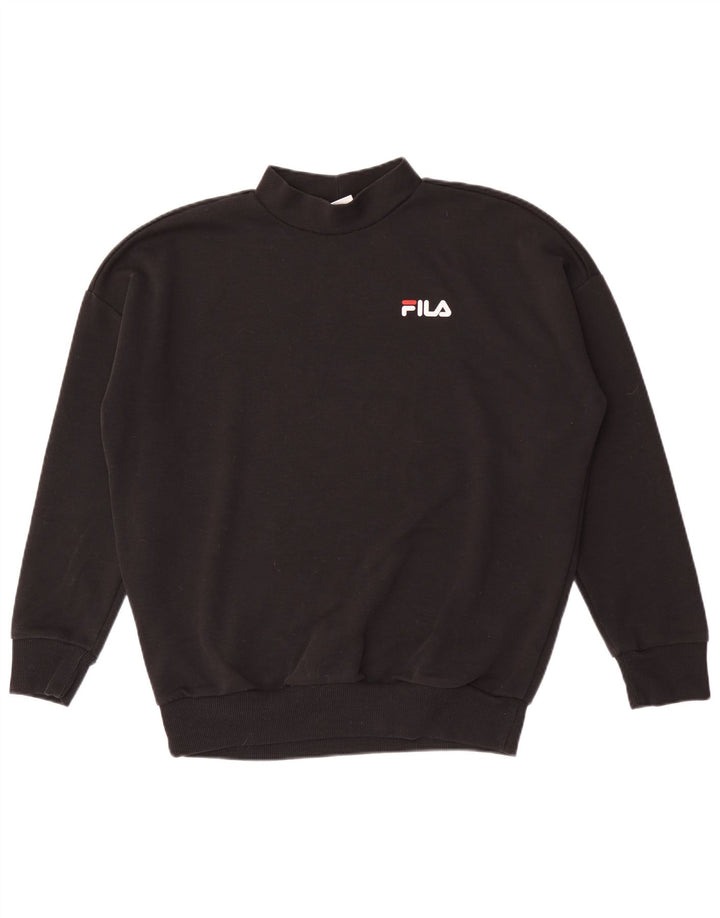 Fila Hombre Loose Fit Sudadera Jumper Pequeño Poliéster Negro