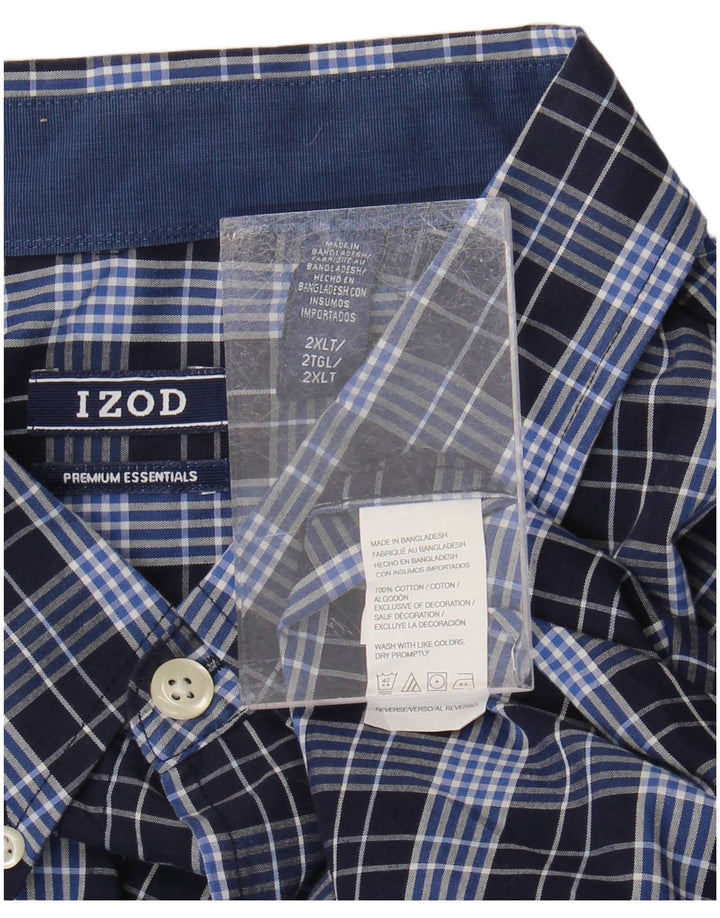 Camisa Izod Hombre 2XL Azul Marino Cuadros Algodón