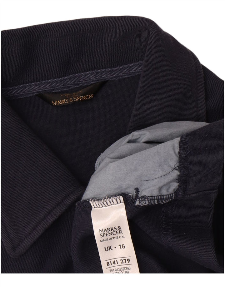 Marks & Spencer Chaqueta Bomber para Mujer UK 46 Grande Algodón Azul Marino