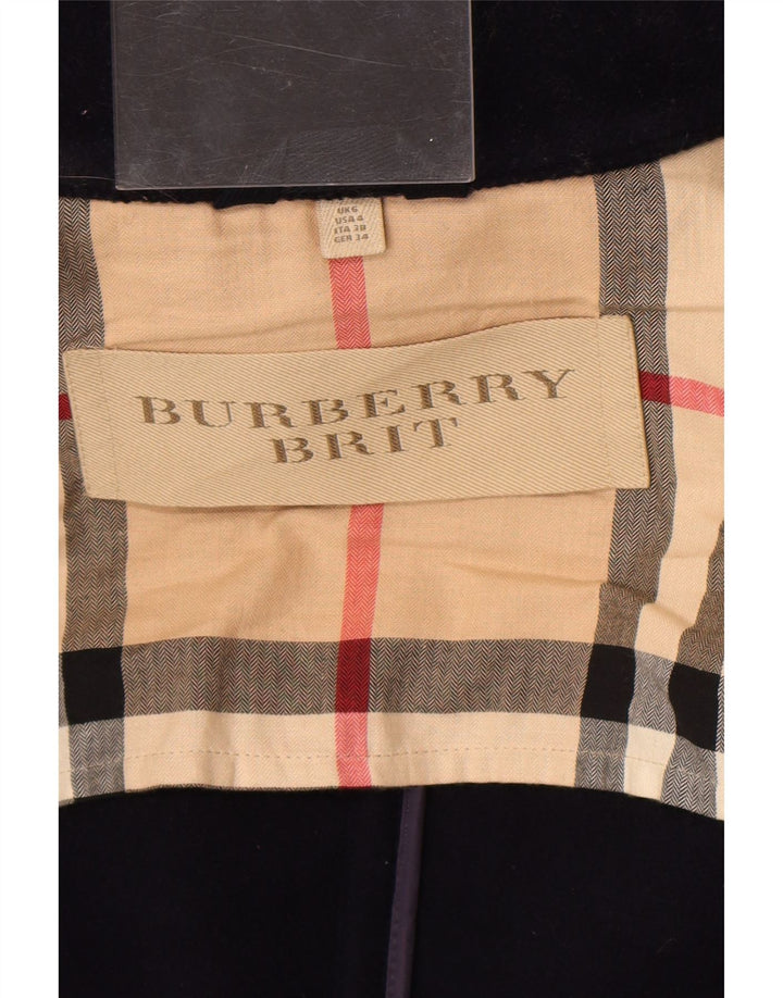 Burberry Trenca extragrande con capucha para mujer Reino Unido 6 XS Clásico de lana azul marino