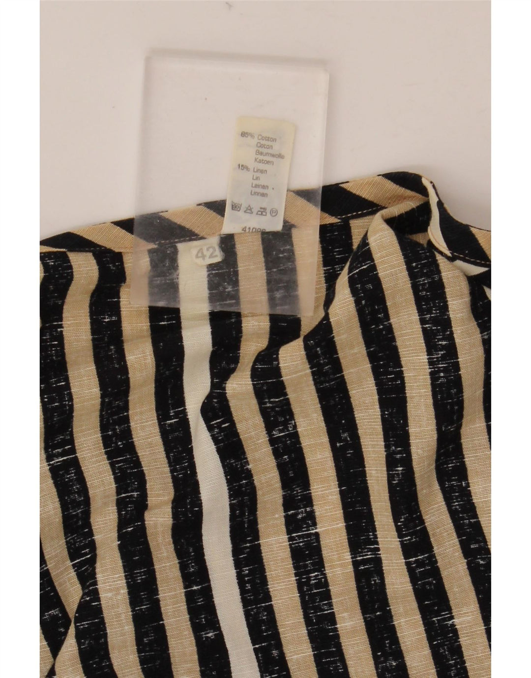 C & A Blusa corta para mujer Top EU 42 Grande Algodón a rayas negras