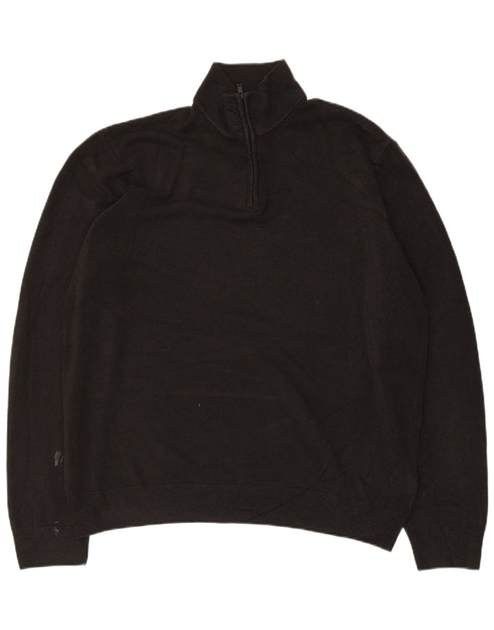 Marks & Spencer Suéter con Cuello y Cremallera para Hombre XL Acrílico Negro