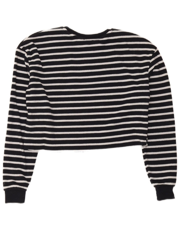 Topshop Top corto extragrande de manga larga para mujer UK 6 XS Azul marino a rayas