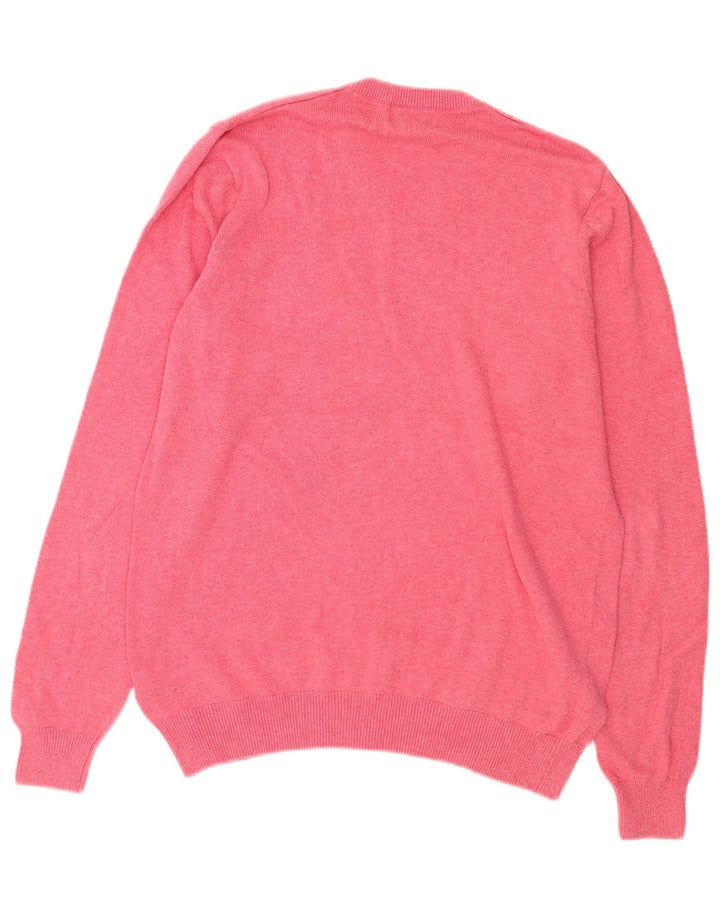 Marks & Spencer Jersey con Cuello en V para Hombre de algodón Rosa Medio