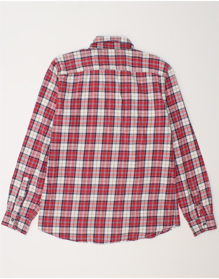 Benetton Camisa De Franela Mediana A Cuadros Rojos
