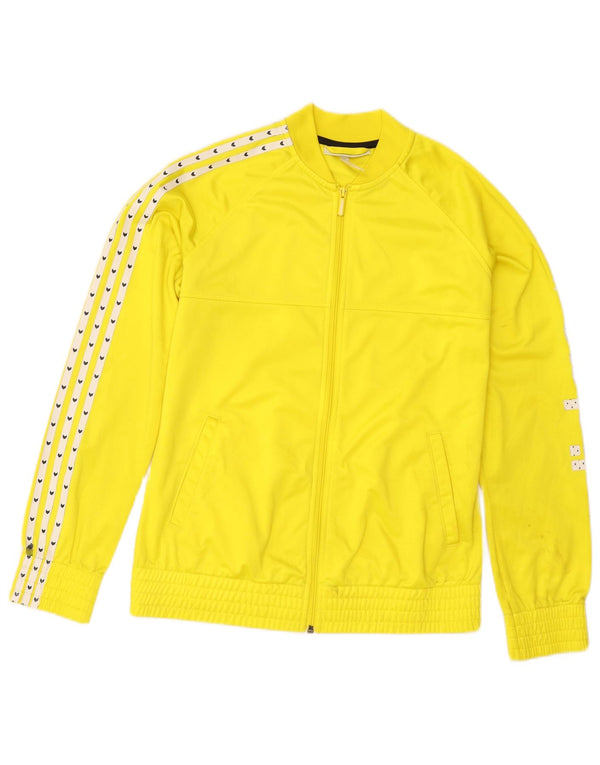 ADIDAS Chaqueta superior de chándal para mujer Reino Unido 16 Poliéster amarillo grande