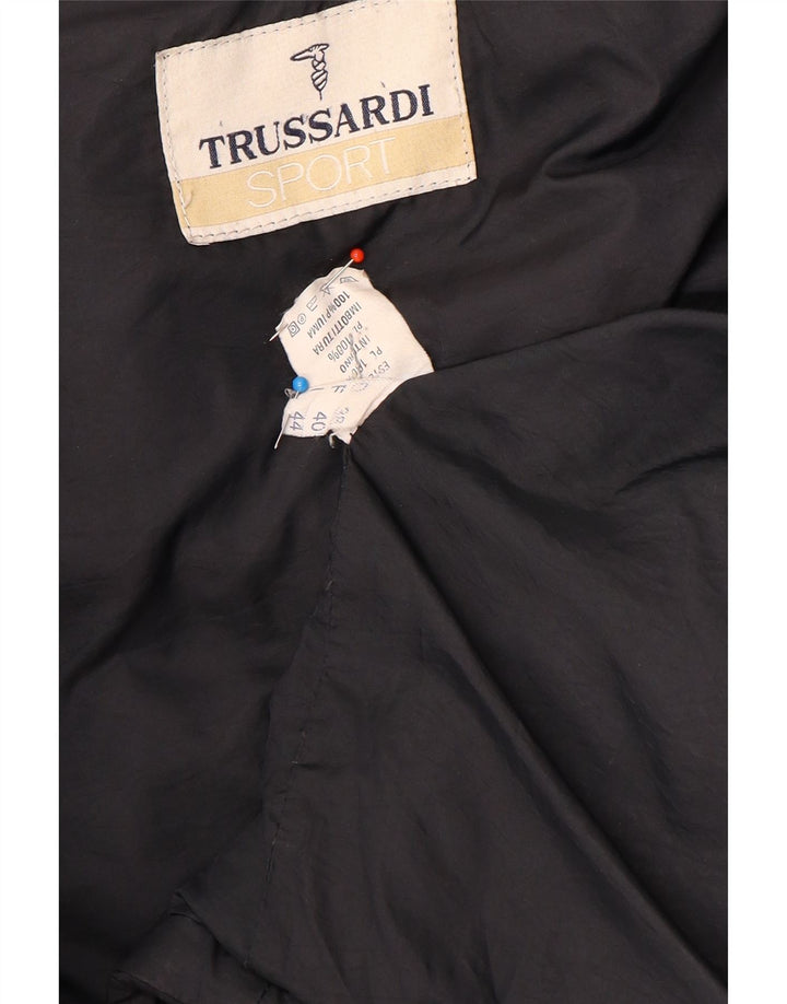 Trussardi Chaqueta acolchada holgada para hombre IT 44 XS Negro Poliéster