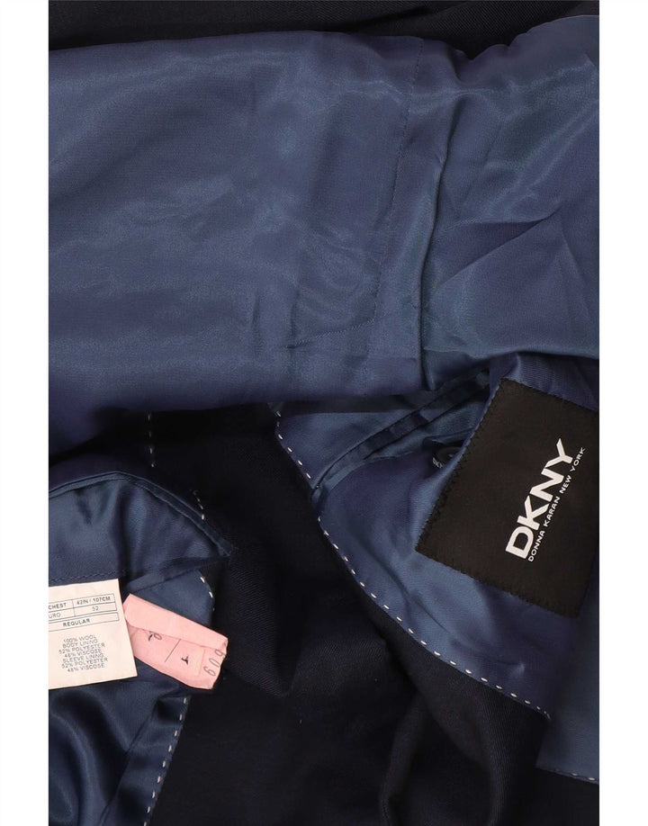 Dkny Chaqueta tipo blazer de 2 botones para hombre IT 52 XL Lana azul marino