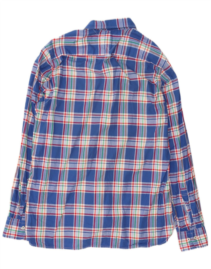 Camisa Tommy Hilfiger de corte personalizado de algodón a cuadros azul medio para hombre