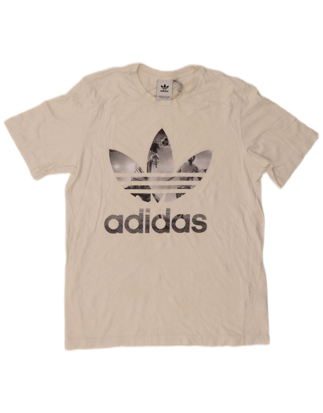 Adidas - Camiseta gráfica para hombre, talla mediana, algodón blanco