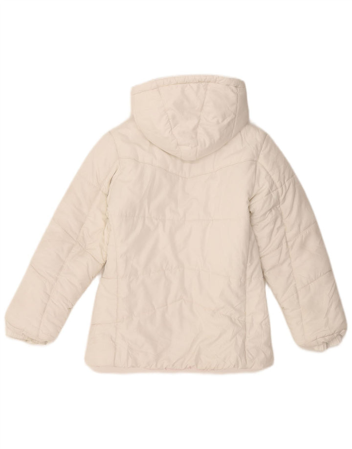 NIKE Chaqueta acolchada con capucha para niña 8-9 años Small Blanco Poliéster