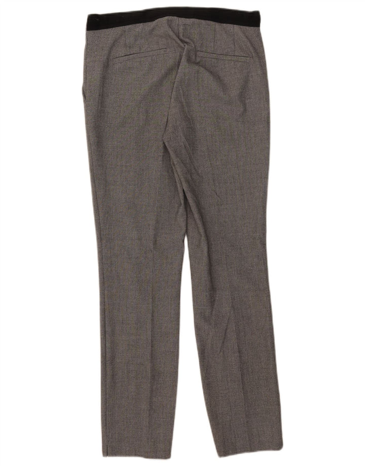 Zara Mujer Pantalón De Traje Slim Small W26 L27 Poliéster Gris