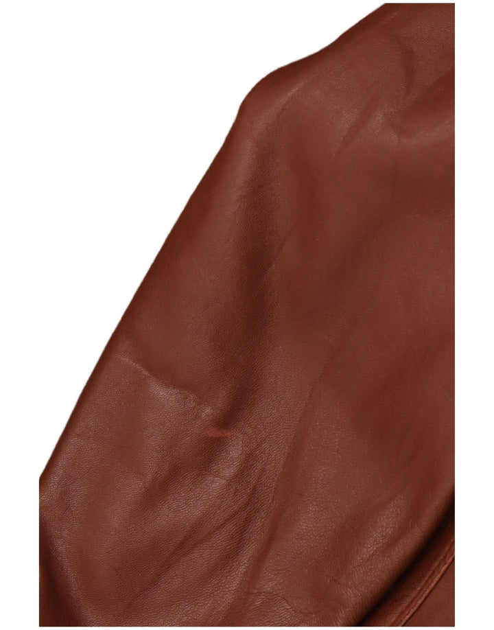 ANTICA PELLERIA Chaqueta oversize con capucha para mujer IT 44 Cuero marrón medio