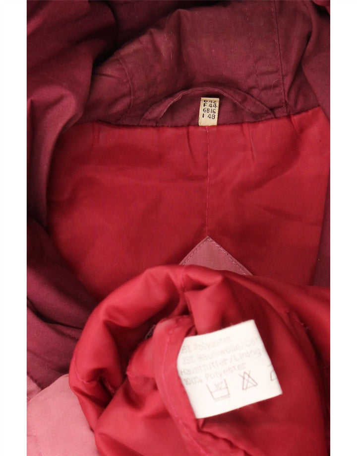 Vintage mujer con capucha abrigo acolchado de gran tamaño Reino Unido 16 poliéster rosa grande
