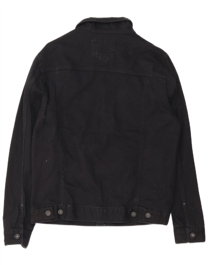 Zara Chaqueta Vaquera Hombre UK 40 Grande Algodón Negro