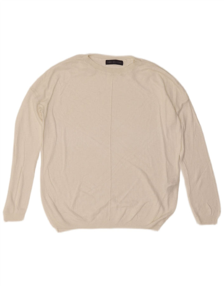 Marks & Spencer Suéter de Cuello Redondo de Gran tamaño para Mujer UK 10 Small White