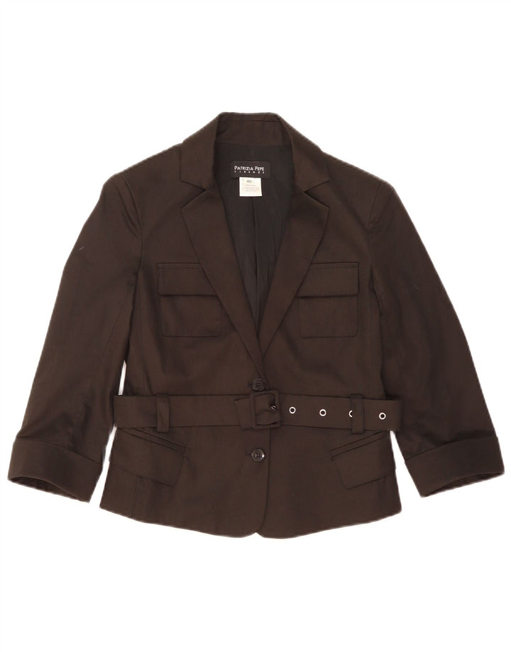 Patrizia Pepe Chaqueta tipo blazer corta con 2 botones para mujer IT 40 Small Black