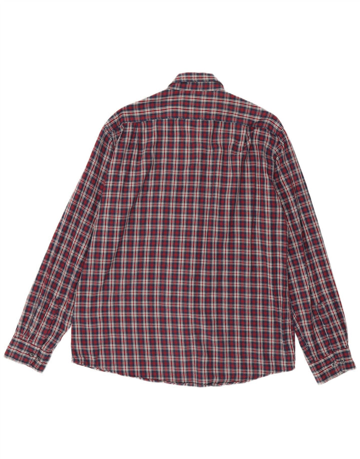 CARRERA Camisa de franela de corte regular para hombre XL Algodón a cuadros rojos